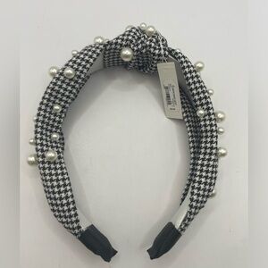 New Francesca’s Houndstooth and Pearl Knotted Headband MSRP $28